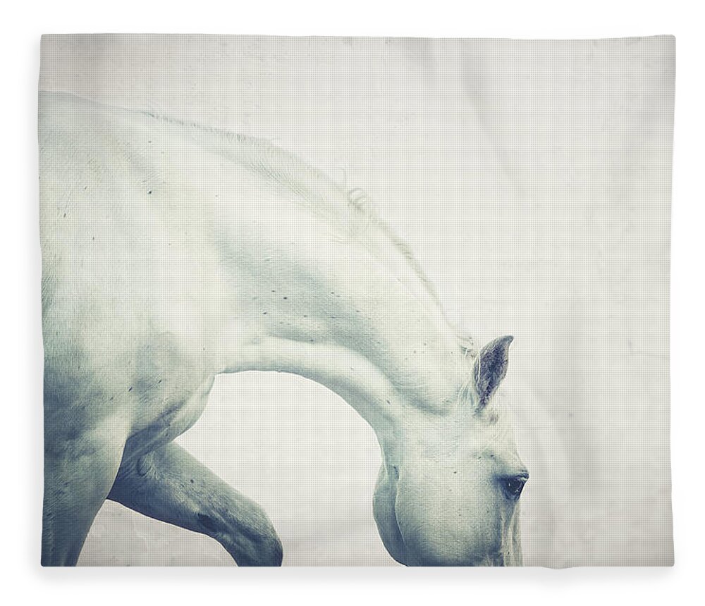 Horse Fleece Blanket featuring the photograph Atlas Blue - Horse Art by Lisa Saint