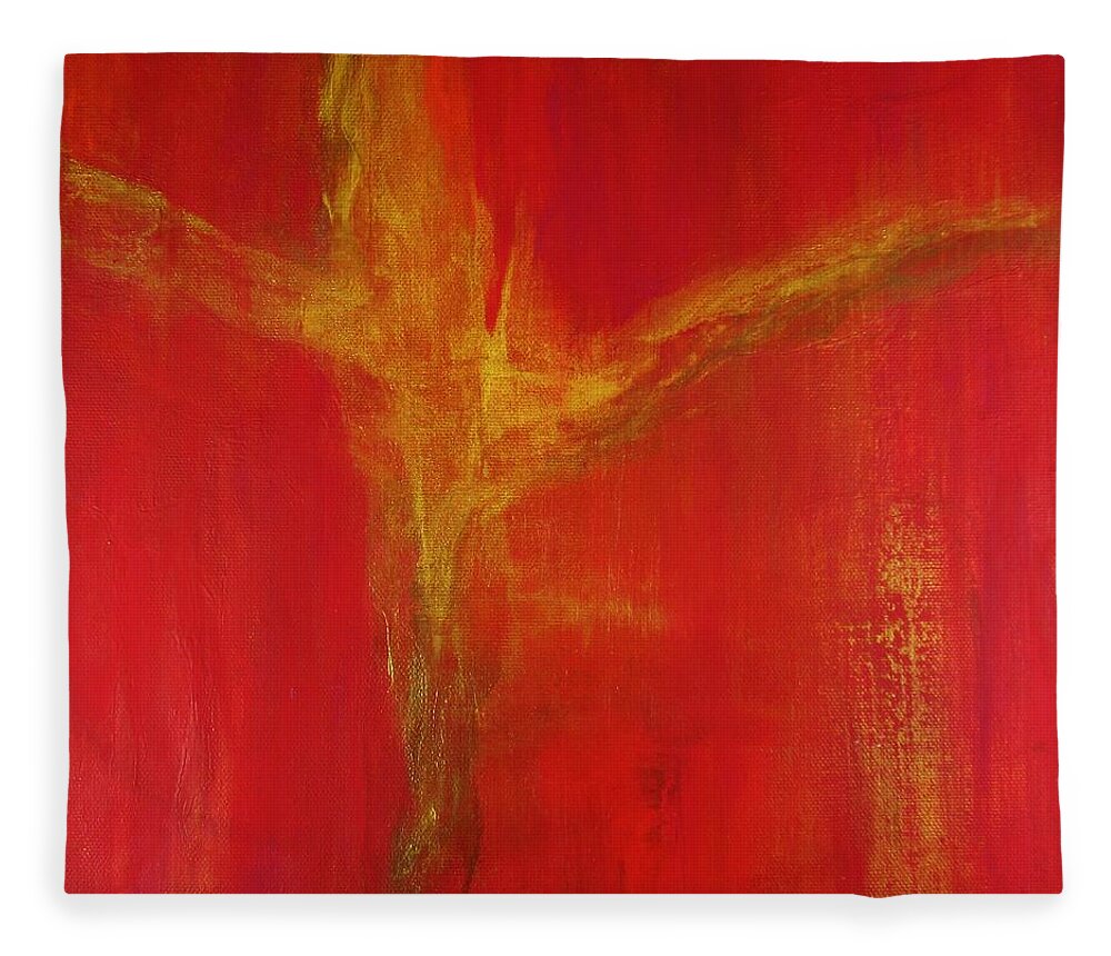 Redemed Fleece Blanket featuring the painting Atonement by Dale Bernard