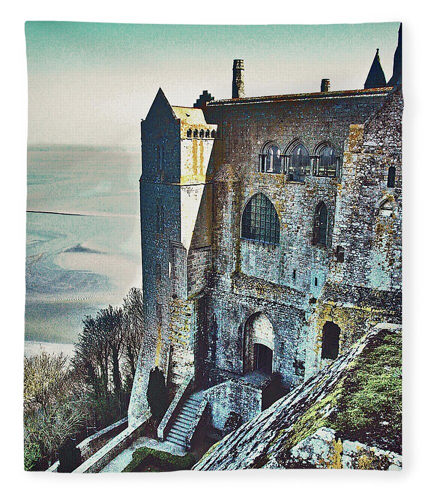 Atop Mont Saint Michel Fleece Blanket featuring the photograph Atop Mont Saint Michel by Susan Maxwell Schmidt