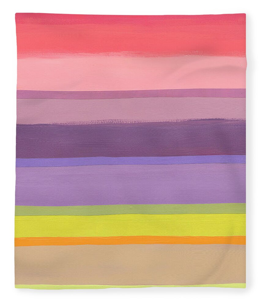 Abstract Art Fleece Blanket featuring the painting Augusts Stripes #7 by Jane Davies