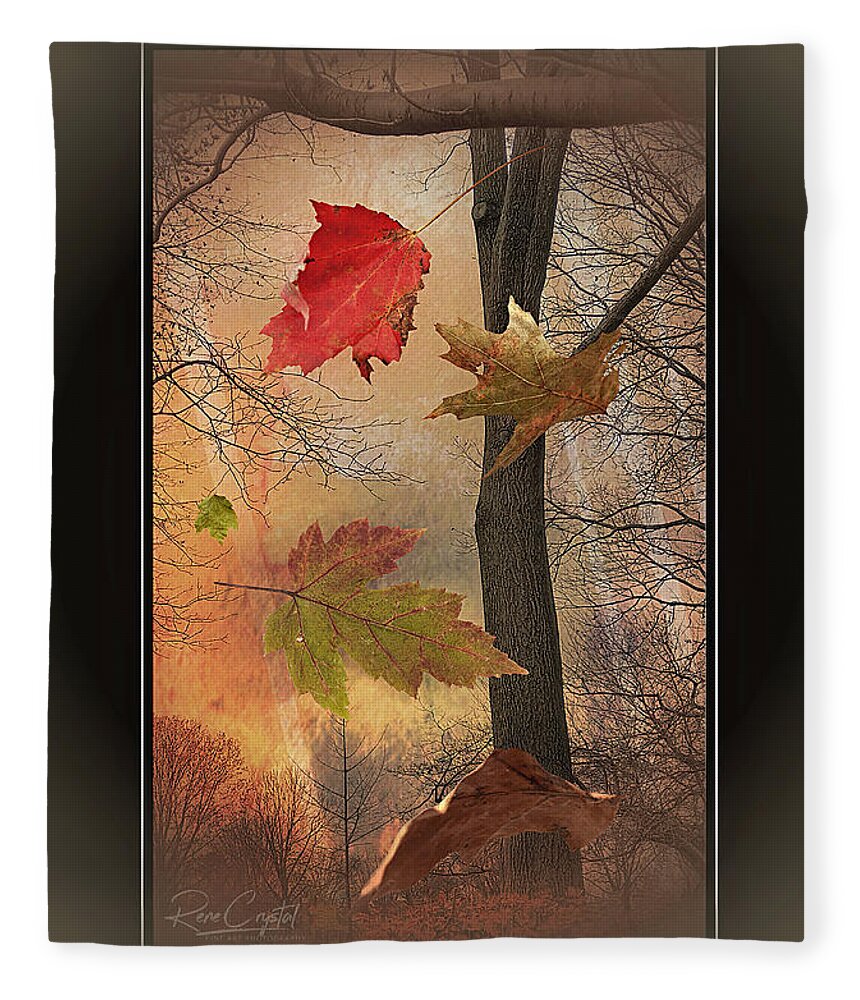 Leaves Fleece Blanket featuring the photograph Autumn Free Fall by Rene Crystal
