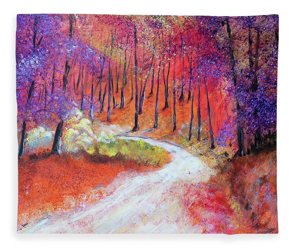 Autumn Fleece Blanket featuring the painting Autumn in Kentucky by Mark Ross