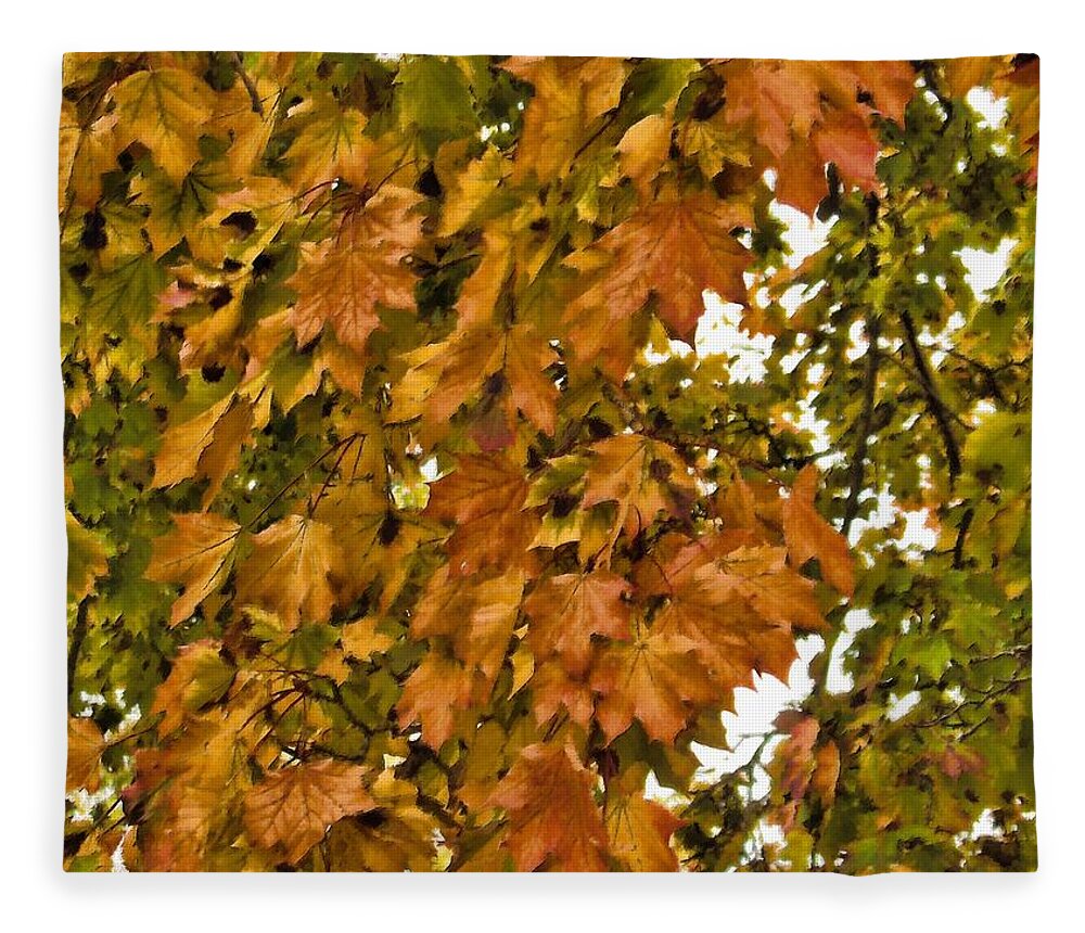 Autumn Fleece Blanket featuring the mixed media Autumn Leaves by Christopher Reed