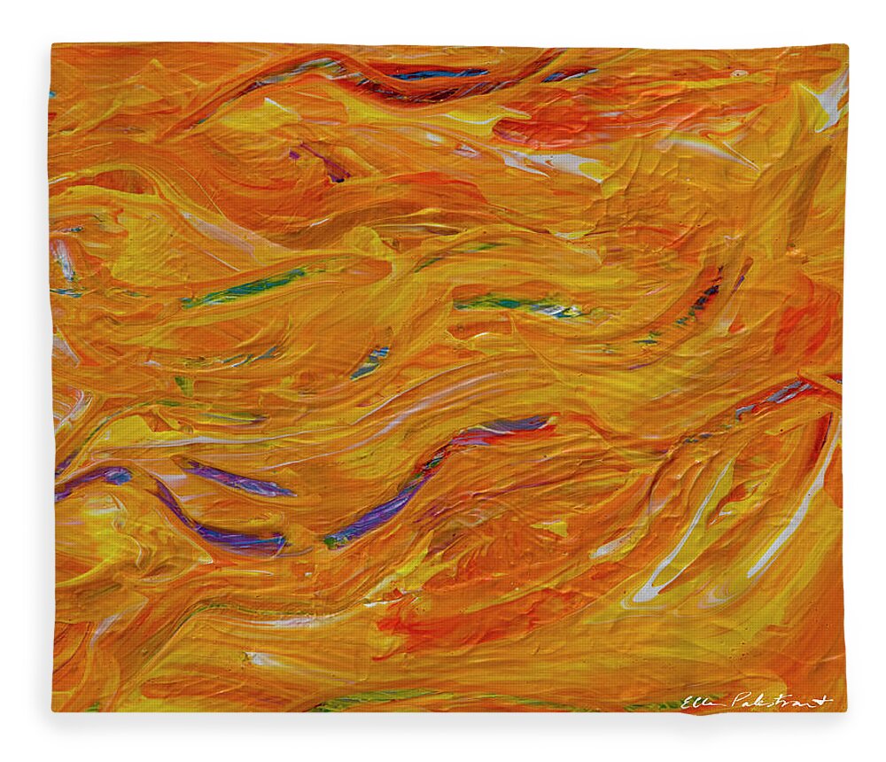 Energy Fleece Blanket featuring the painting Autumn Leaves in Motion by Ellen Palestrant