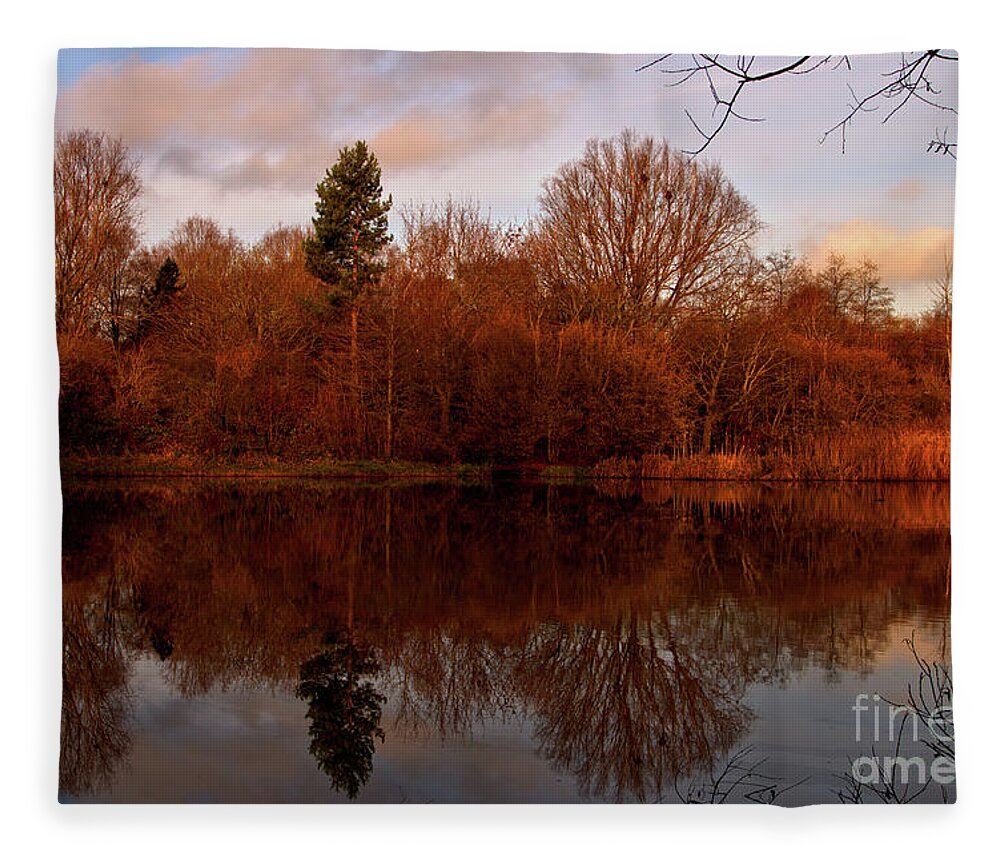 Landscape Fleece Blanket featuring the photograph Autumn Symmetry by Stephen Melia