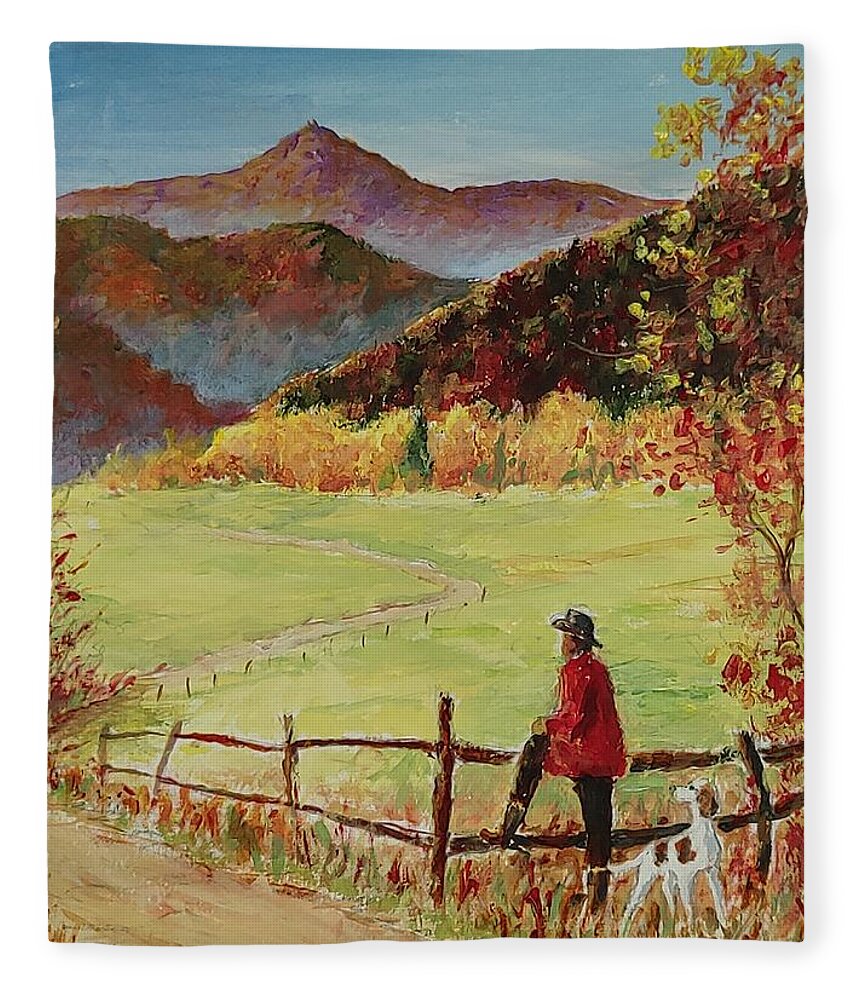 Autumn Fleece Blanket featuring the painting Autumn's Best Friend by ML McCormick