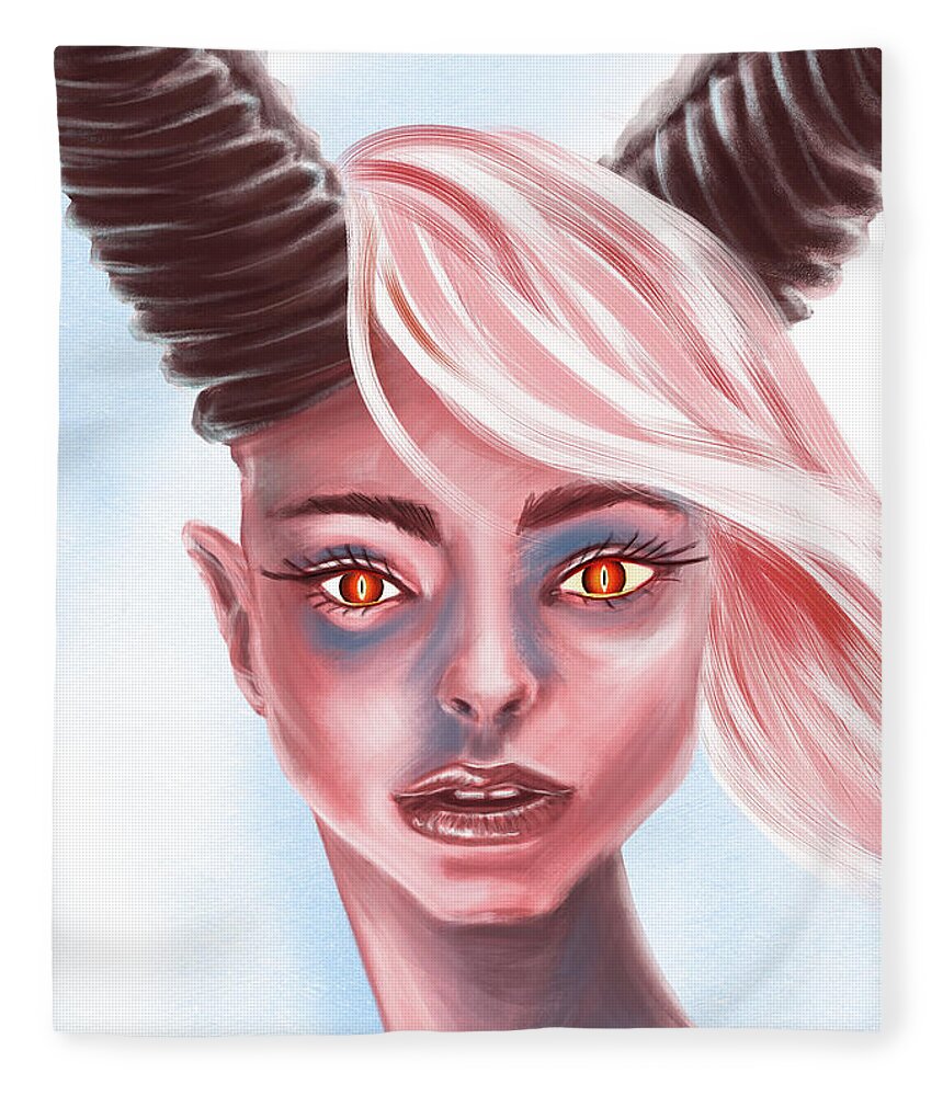 Devil Soft Tapestry, Throw Blanket, Demon, Satanic Home Decor, Dark Fantasy  Art , 50x60