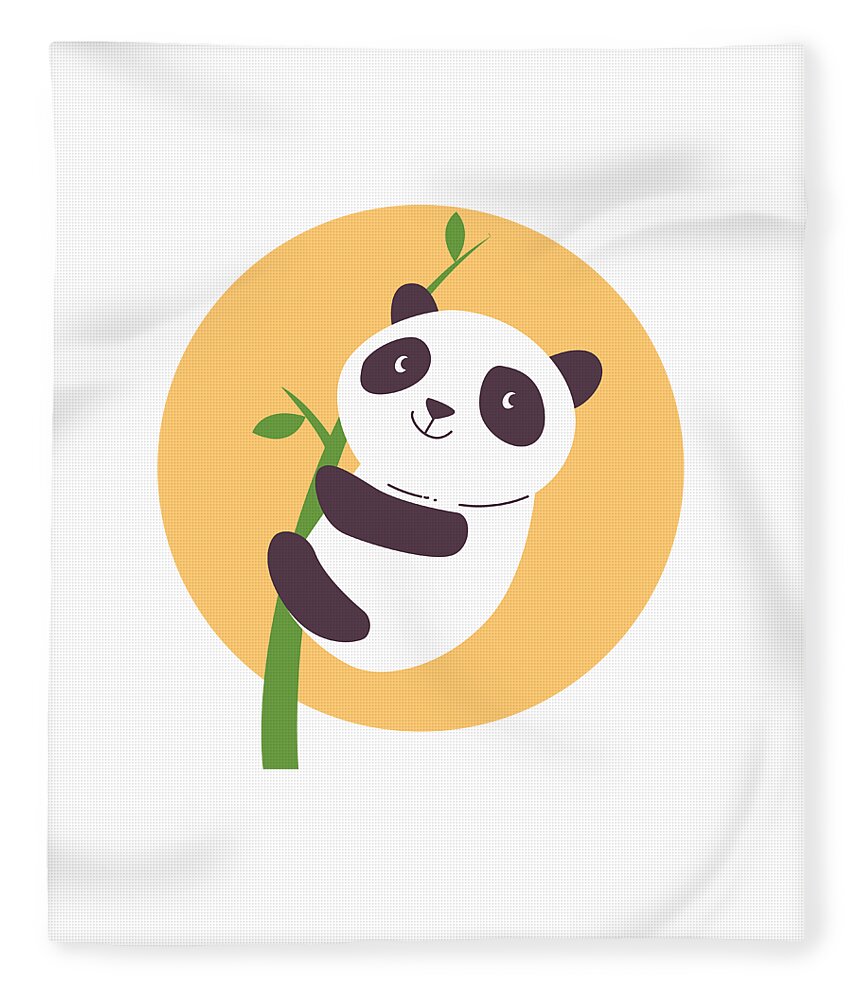Adorable Fleece Blanket featuring the digital art Baby Panda Hugging an Eucalyptus Plant by Jacob Zelazny