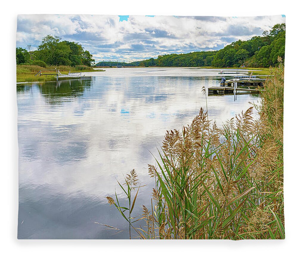 Scenic Fleece Blanket featuring the photograph Backwater Reflections by Marianne Campolongo