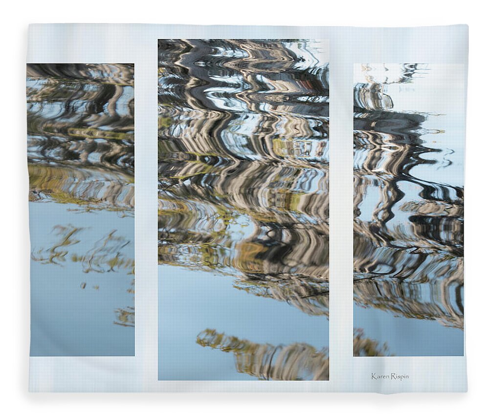 Taxodium Fleece Blanket featuring the photograph Bald cypress reflections by Karen Rispin