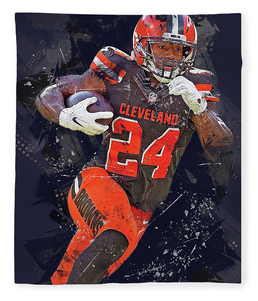 Ball Play Cleveland Browns Player Nick Chubb Nickchubb Nick Chubb  Nicholasjamaalchubb Nicholas Jamaa Poster
