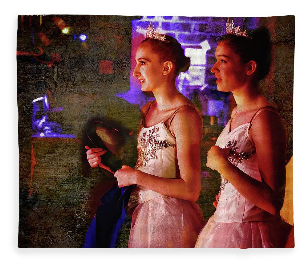 Ballerina Fleece Blanket featuring the photograph Ballarinas Off Stage by Craig J Satterlee