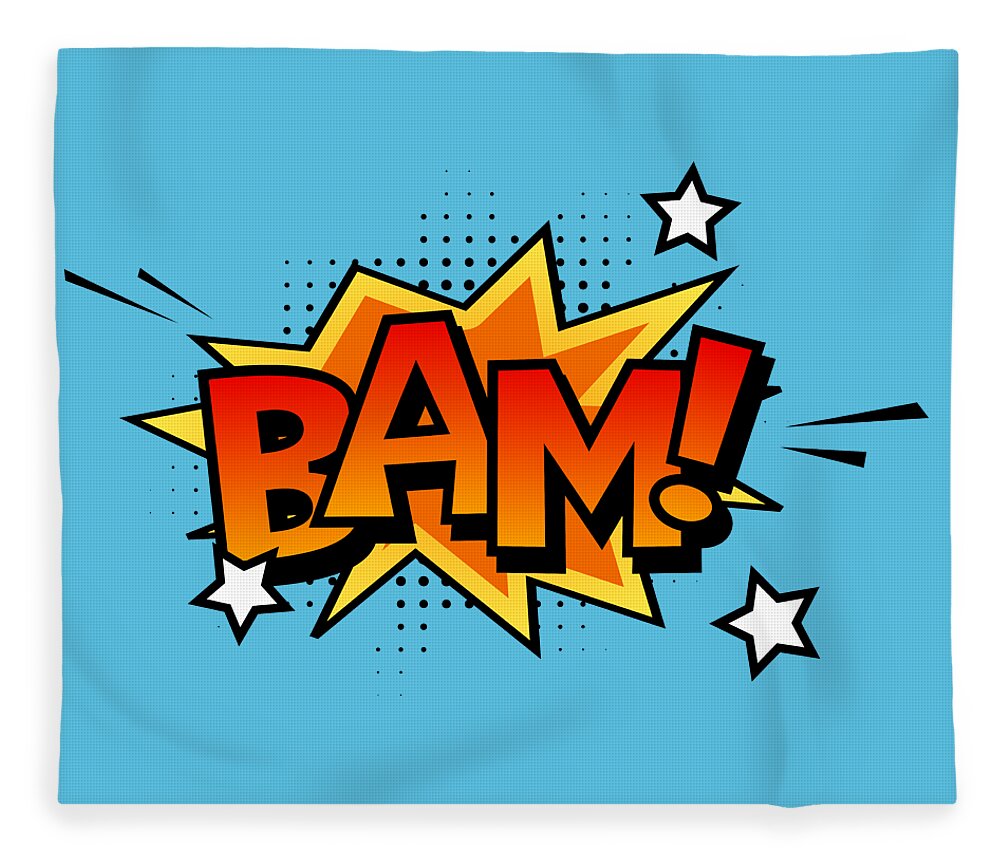 Bam Explosion burst cartoon pop-art comic bubble Fleece Blanket by Shawn  Hempel - Pixels