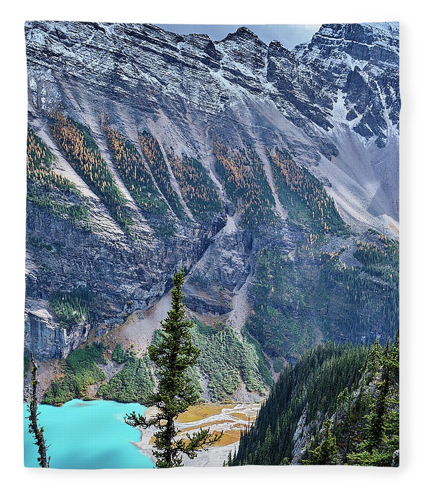 Banff Fleece Blanket featuring the photograph Banff Lake Louise Puzzle by Carl Marceau