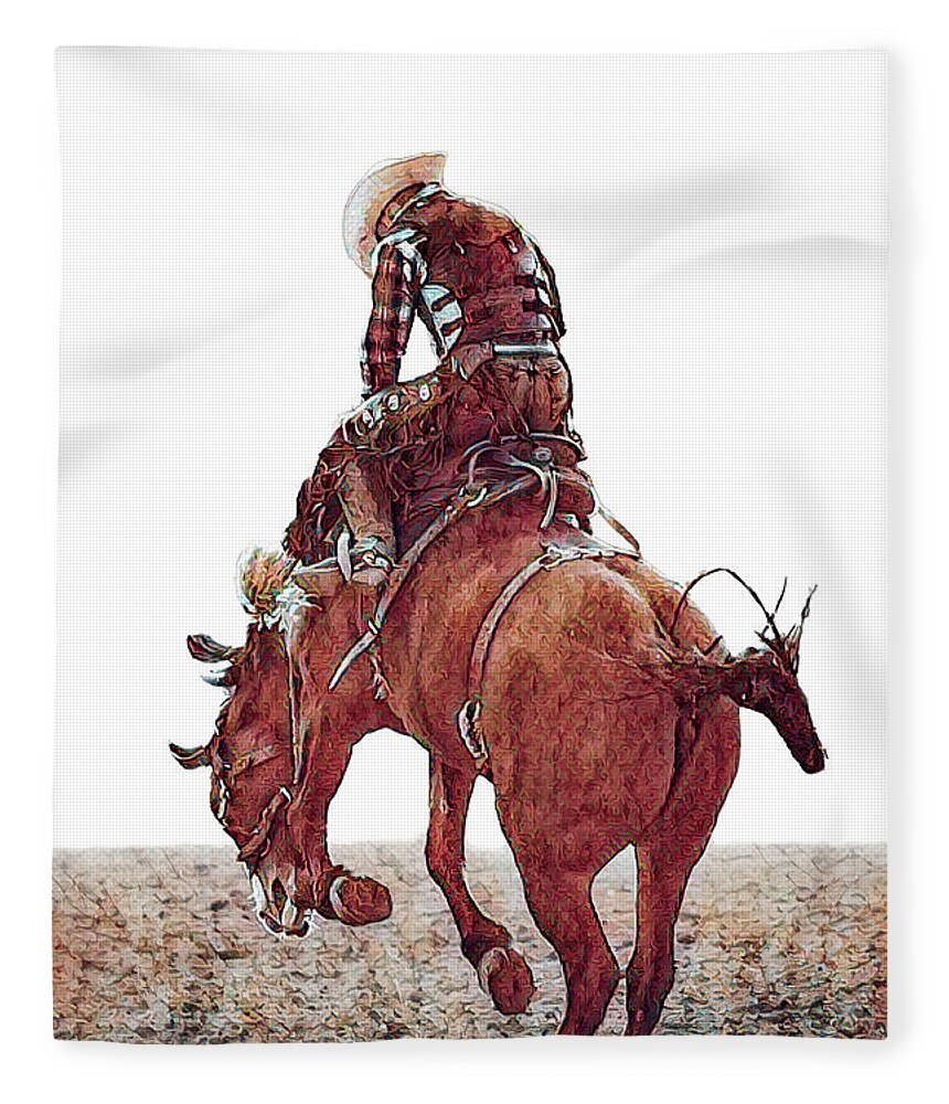 2010 Fleece Blanket featuring the digital art Bareback Rider - 6 c by Bruce Bonnett