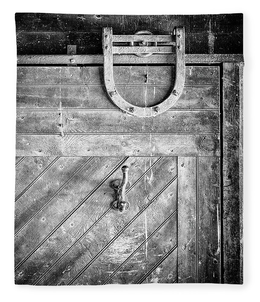  Fleece Blanket featuring the photograph Barn Door by Steve Stanger