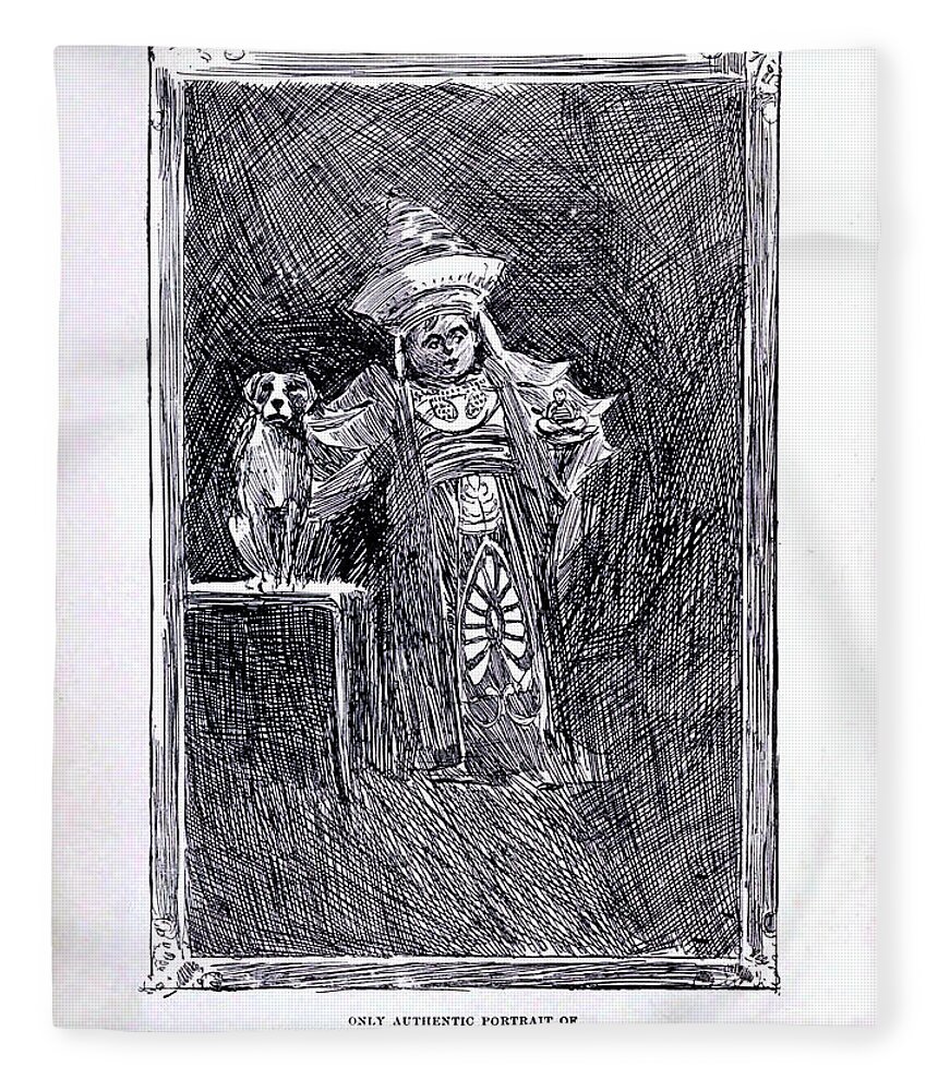 Richard Reeve Fleece Blanket featuring the drawing Baron Trump 1893 by Richard Reeve