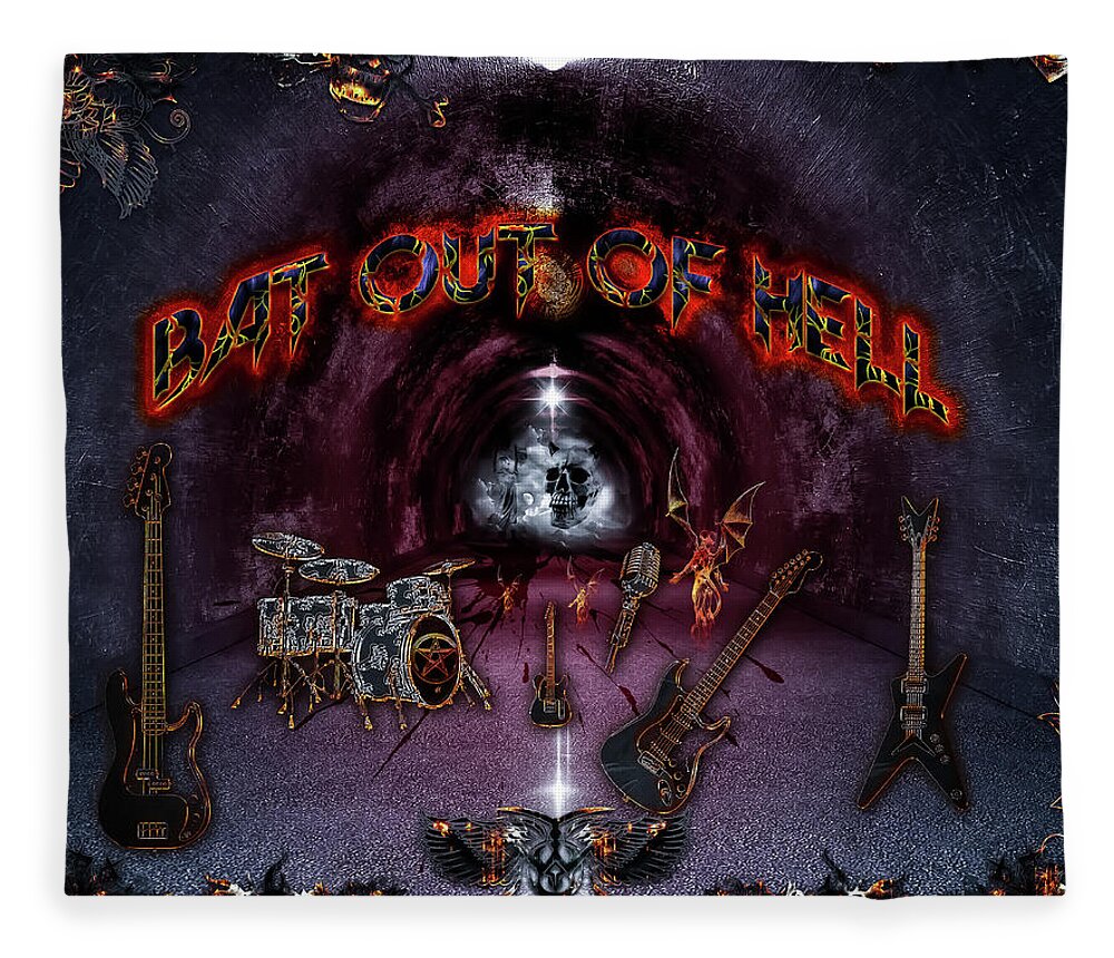 Bat Out Of Hell Fleece Blanket featuring the digital art Bat Out Of Hell by Michael Damiani