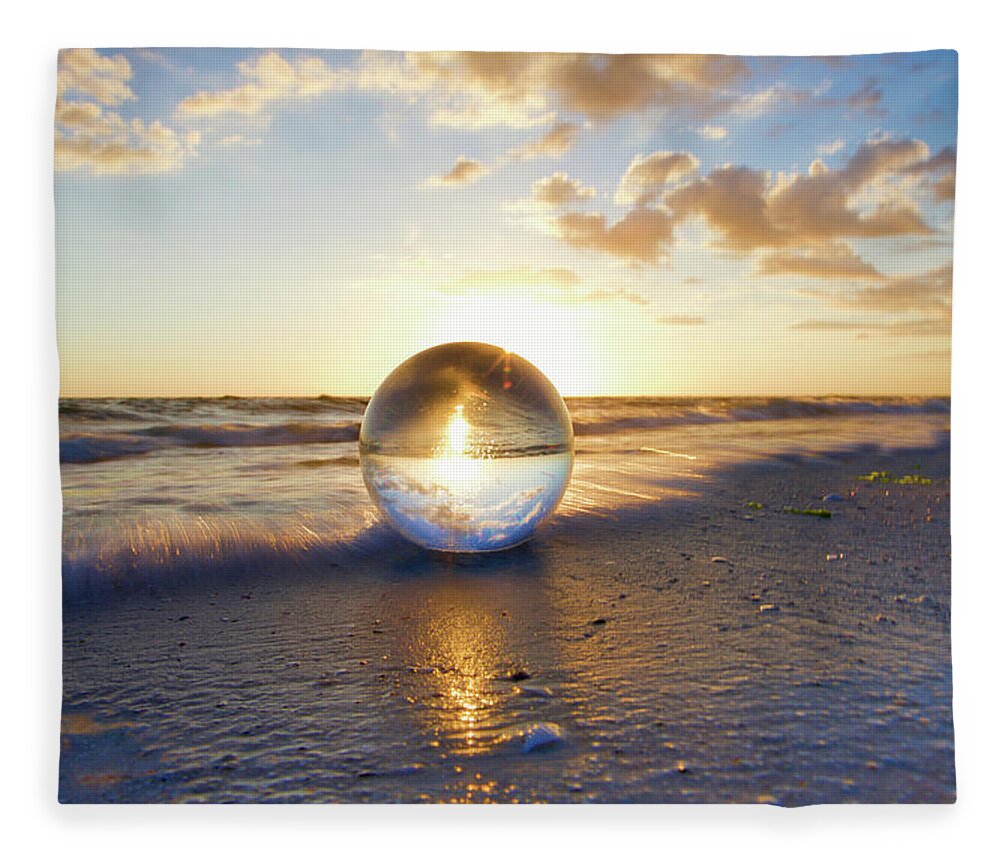 South Florida Fleece Blanket featuring the photograph Beach Ball by Nunweiler Photography