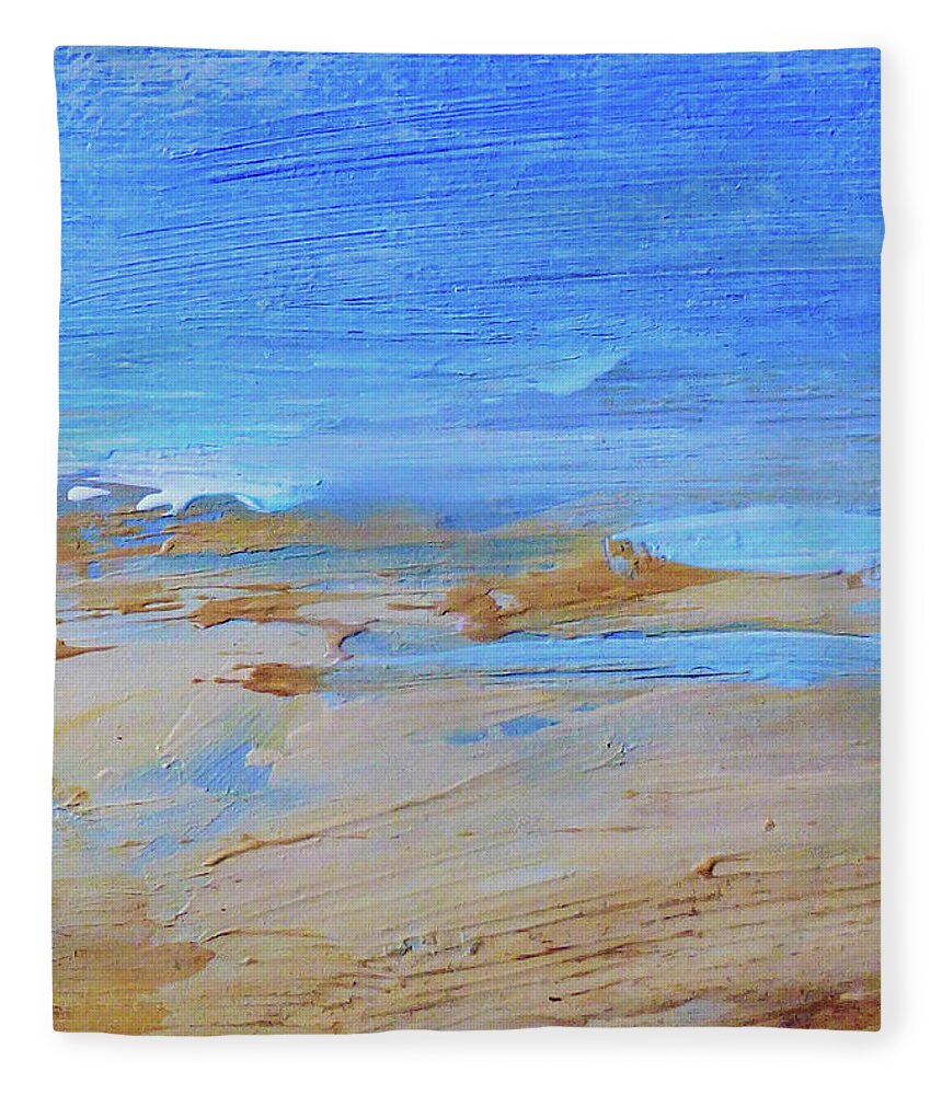 Abstract Fleece Blanket featuring the painting Beach Calm by Sharon Williams Eng