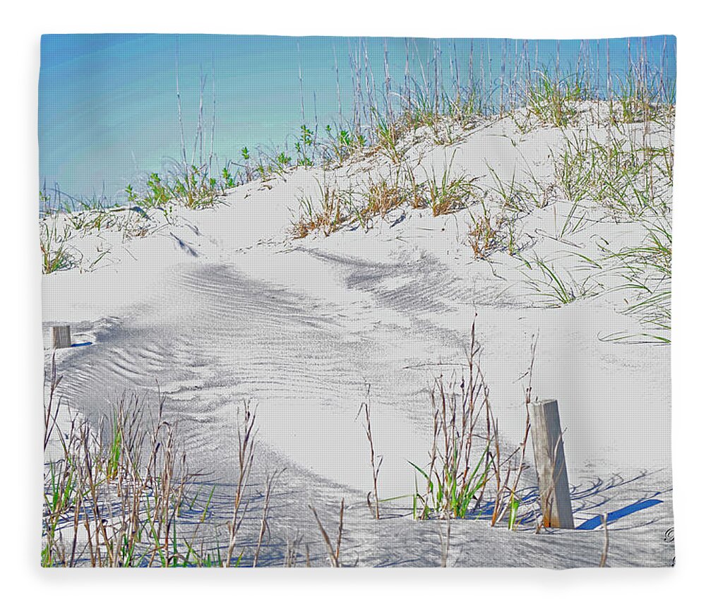Beach Sand Dune In Florida Coast. Fleece Blanket featuring the photograph Beach dune by Bess Carter