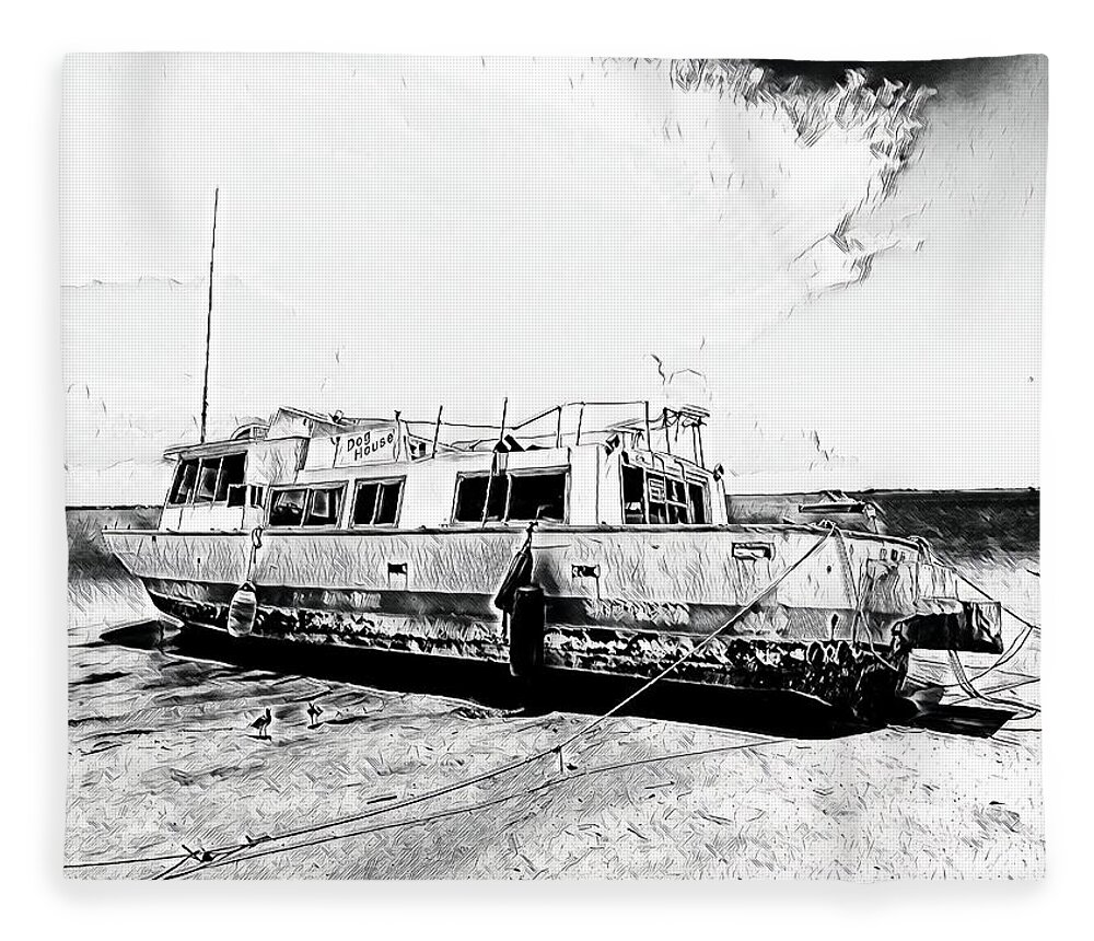 Boat Fleece Blanket featuring the photograph Beached Vessel by Rick Redman