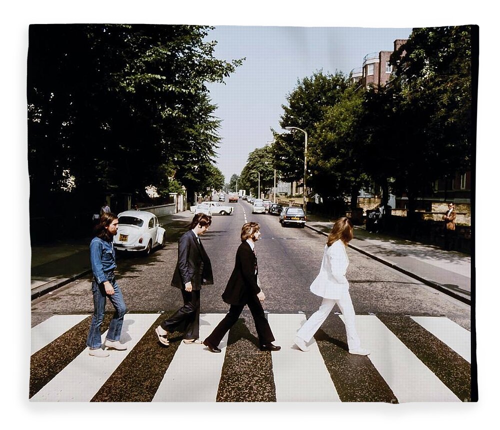 Beatles Fleece Blanket featuring the photograph Beatles Album Cover by Action