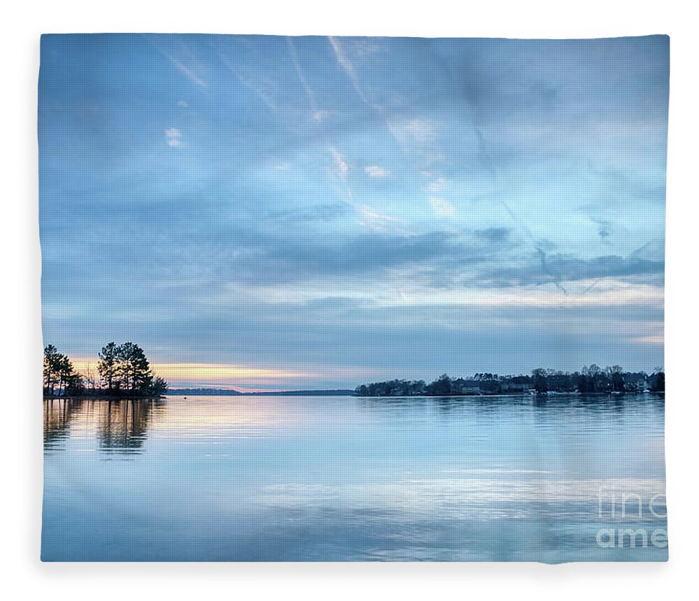 Lake Fleece Blanket featuring the photograph Beautiful Ending To The Day by Amy Dundon