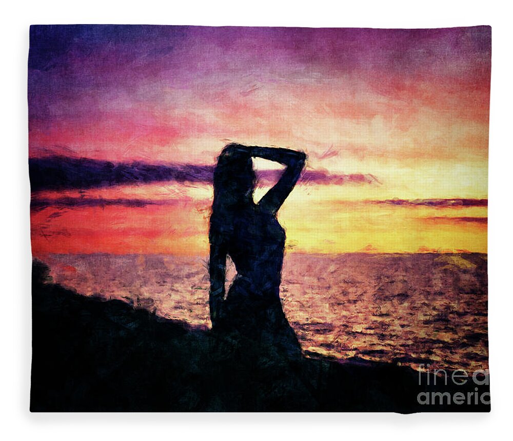 Beauty Fleece Blanket featuring the digital art Beautiful Silhouette by Phil Perkins
