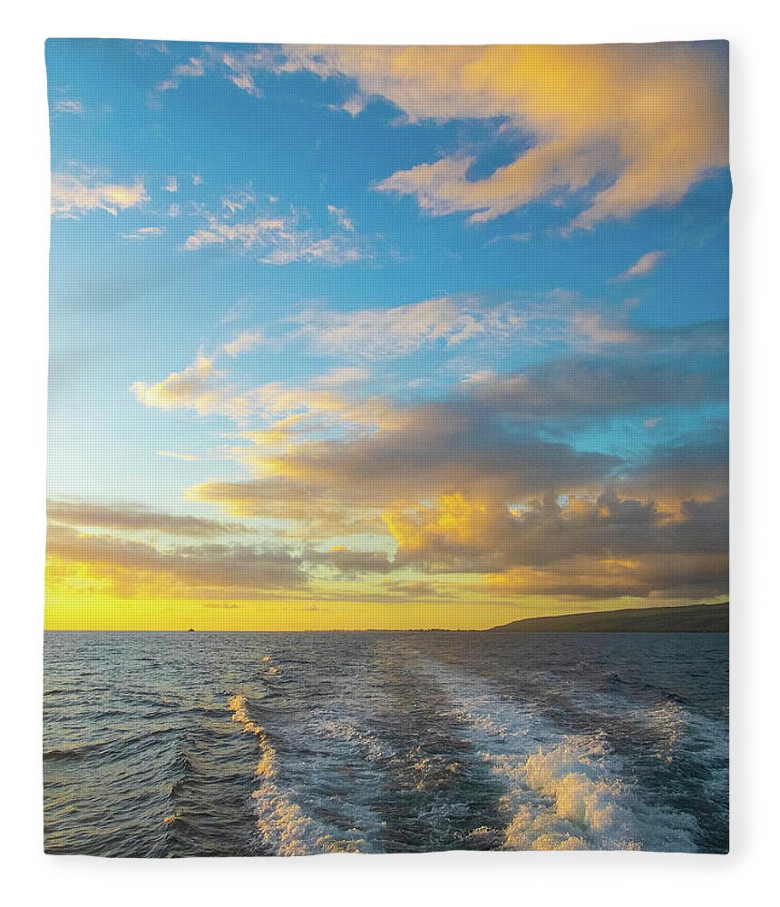 Sunset Fleece Blanket featuring the photograph Beautiful Sunset Over the Ocean by Auden Johnson
