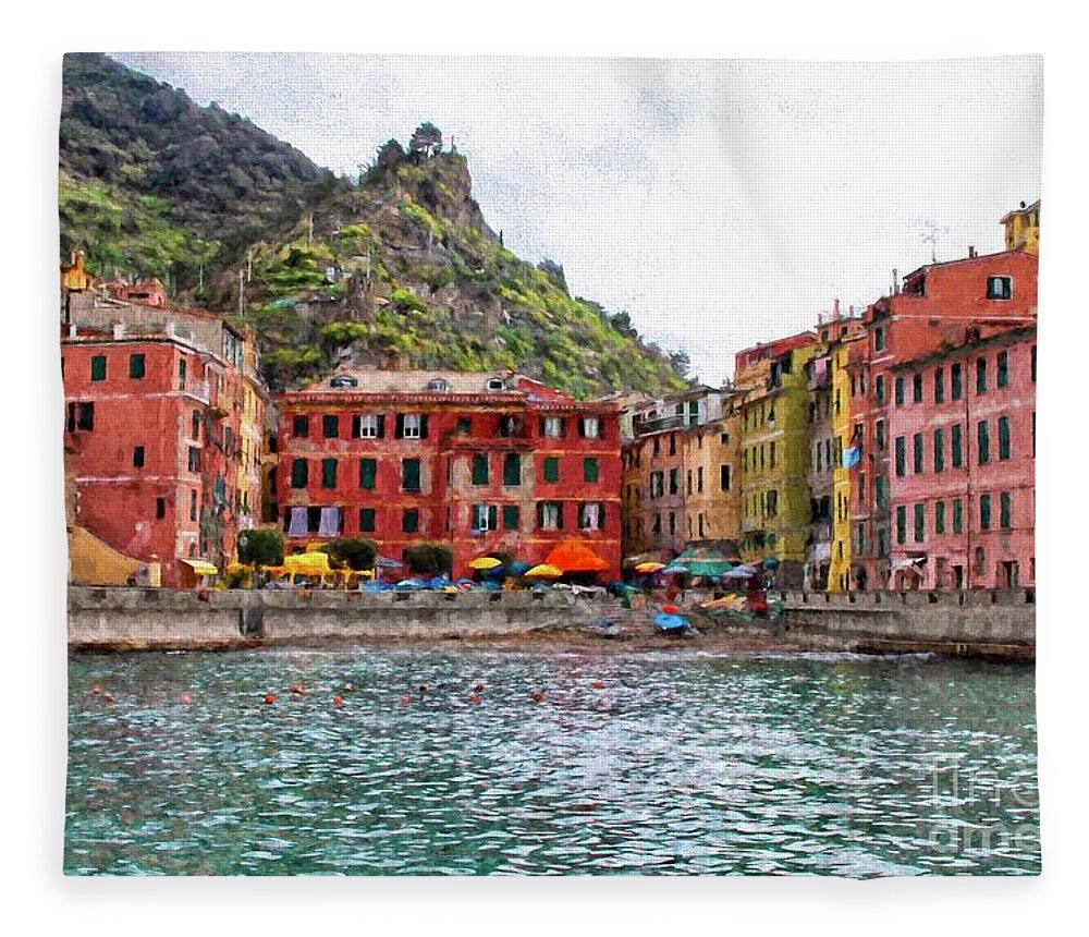 Architecture Fleece Blanket featuring the photograph Beautiful Vernazza by Patricia Hofmeester