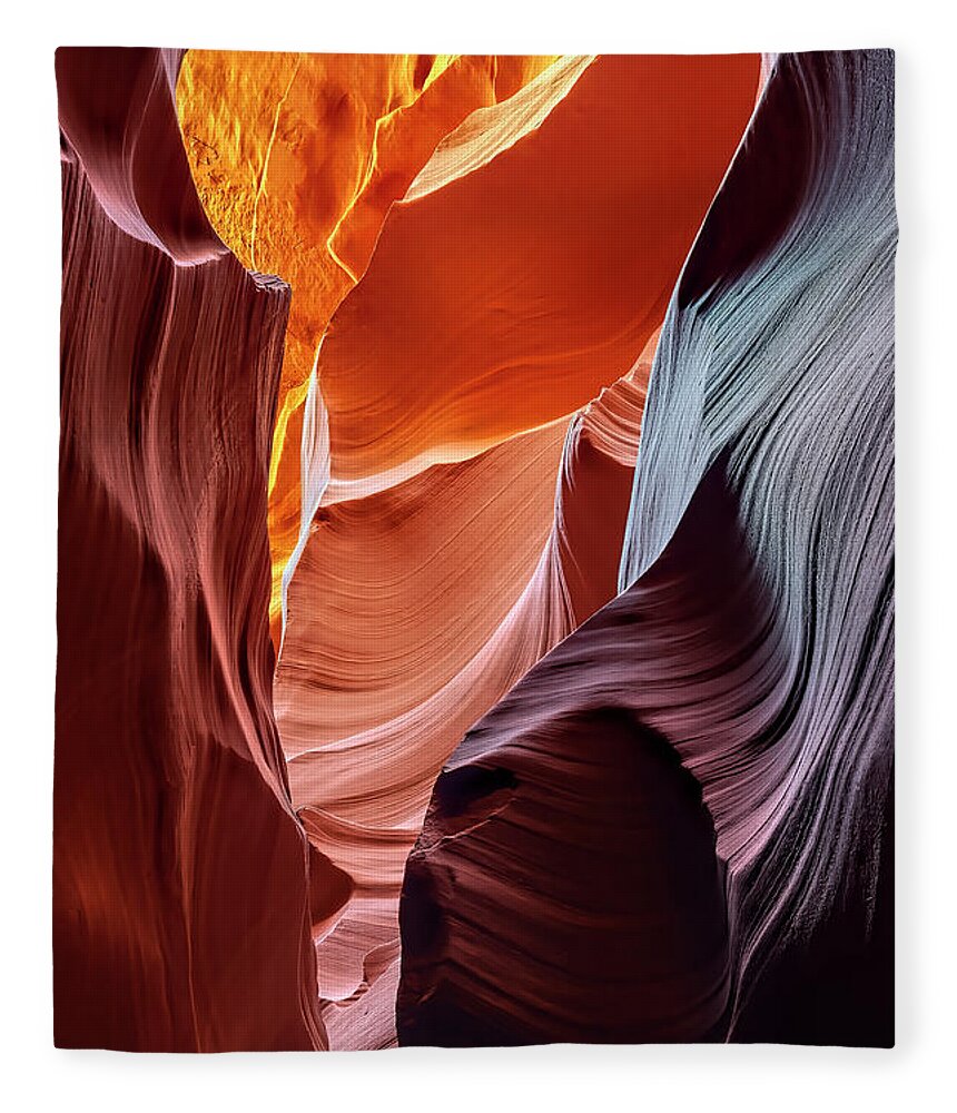 Antelope Canyon Fleece Blanket featuring the photograph Beckoning by Dan McGeorge