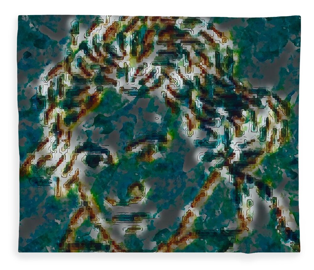  Fleece Blanket featuring the mixed media Beethoven Arizona by Bencasso Barnesquiat