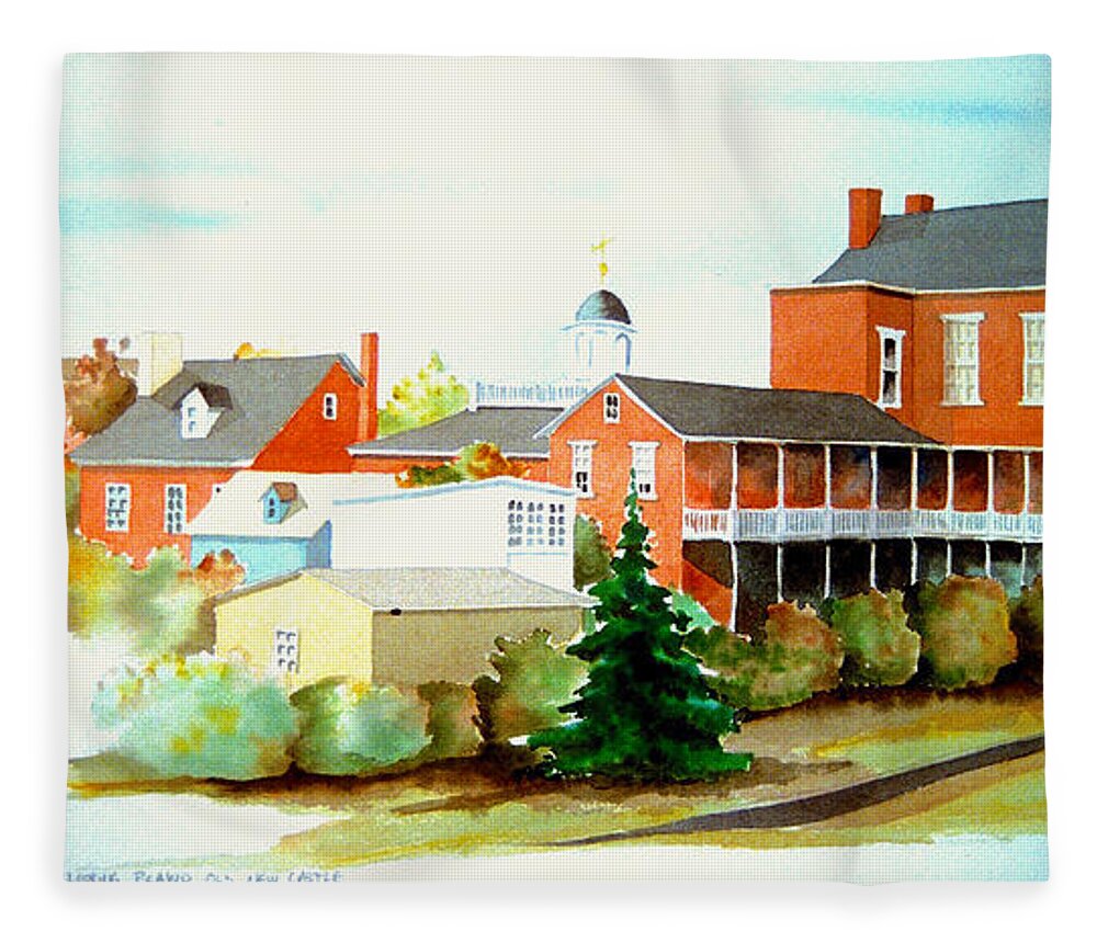 Watercolor Fleece Blanket featuring the painting Behind Old New Castle by William Renzulli