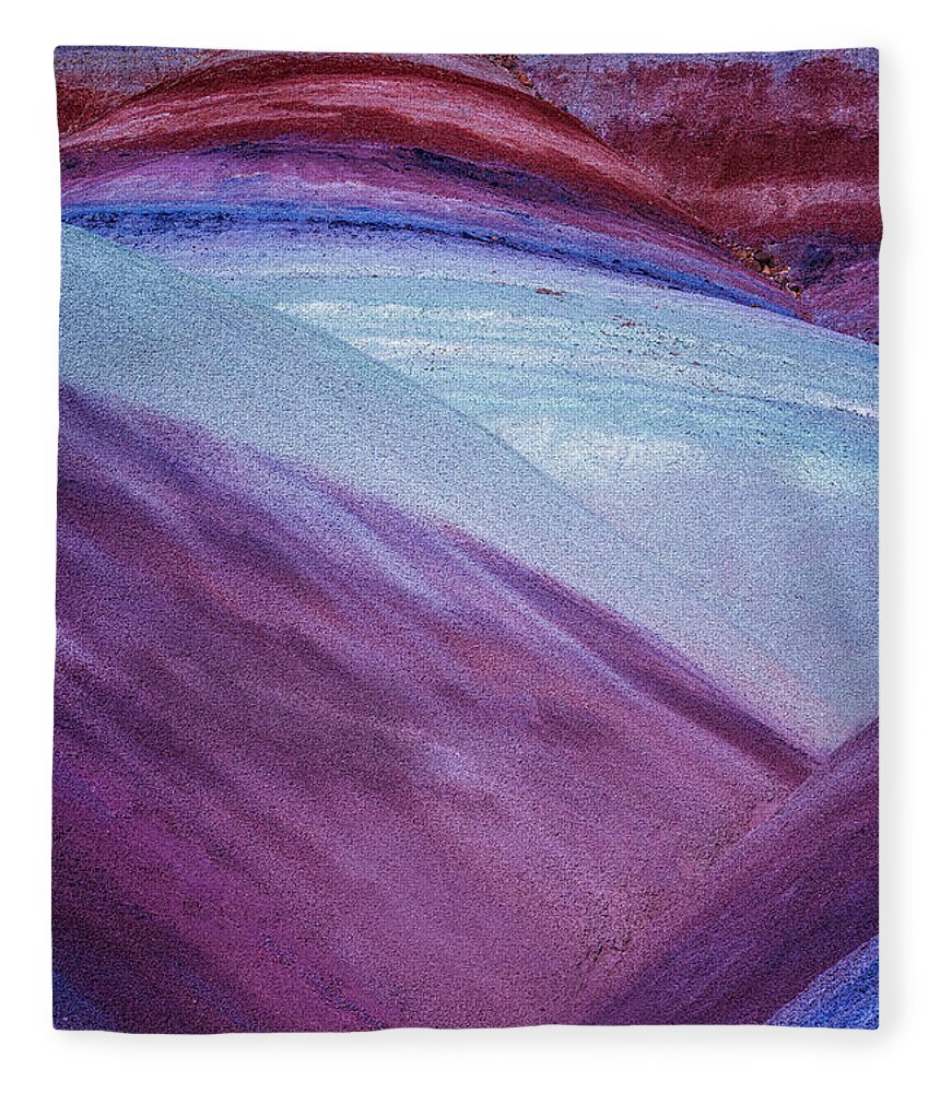Bentonite Fleece Blanket featuring the photograph Bentonite Hills Aerial UT by Susan Candelario
