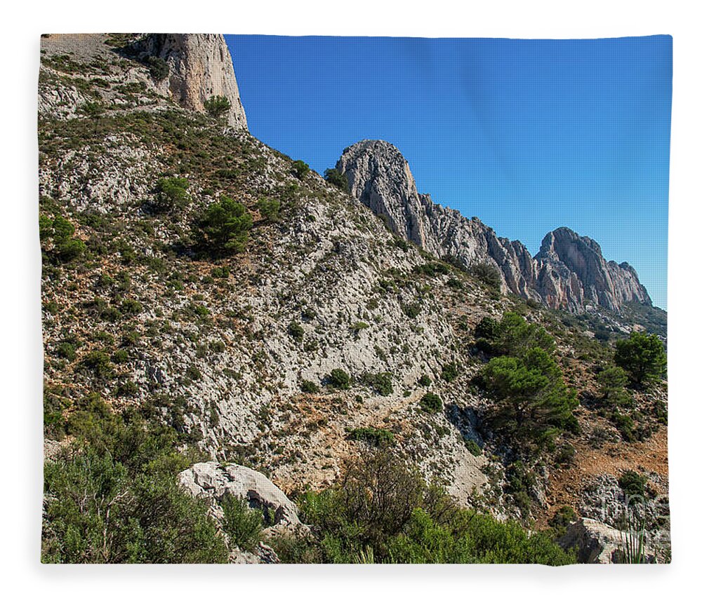 Mountains Fleece Blanket featuring the photograph Bernia mountain range by Adriana Mueller