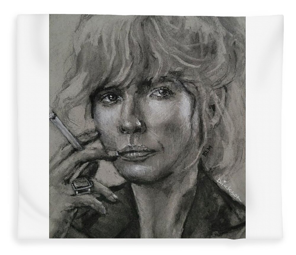 Beth Dutton Fleece Blanket featuring the painting Beth by Jeff Dickson