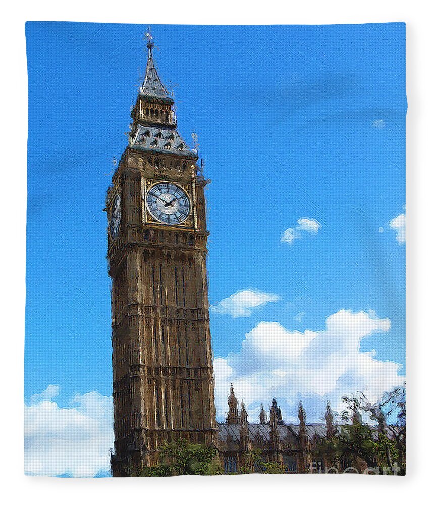 Big Ben Fleece Blanket featuring the photograph Big Ben by Brian Watt