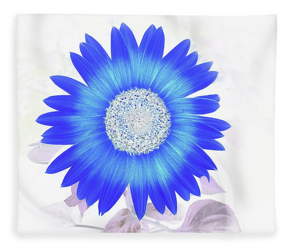 Flower Fleece Blanket featuring the photograph Blue Flower Power by Missy Joy