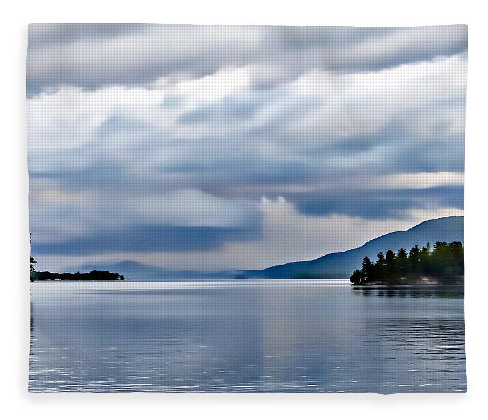 Clouds Fleece Blanket featuring the photograph Big Clouds Over Lake George by Russ Considine