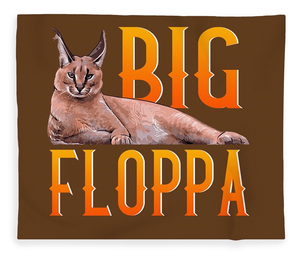 Big Floppa Meme Cute Caracal Cat Fleece Blanket