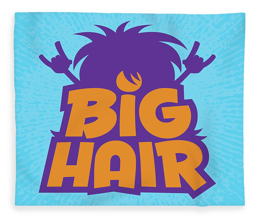Metal Fleece Blanket featuring the digital art Big Hair Band Logo by John Schwegel