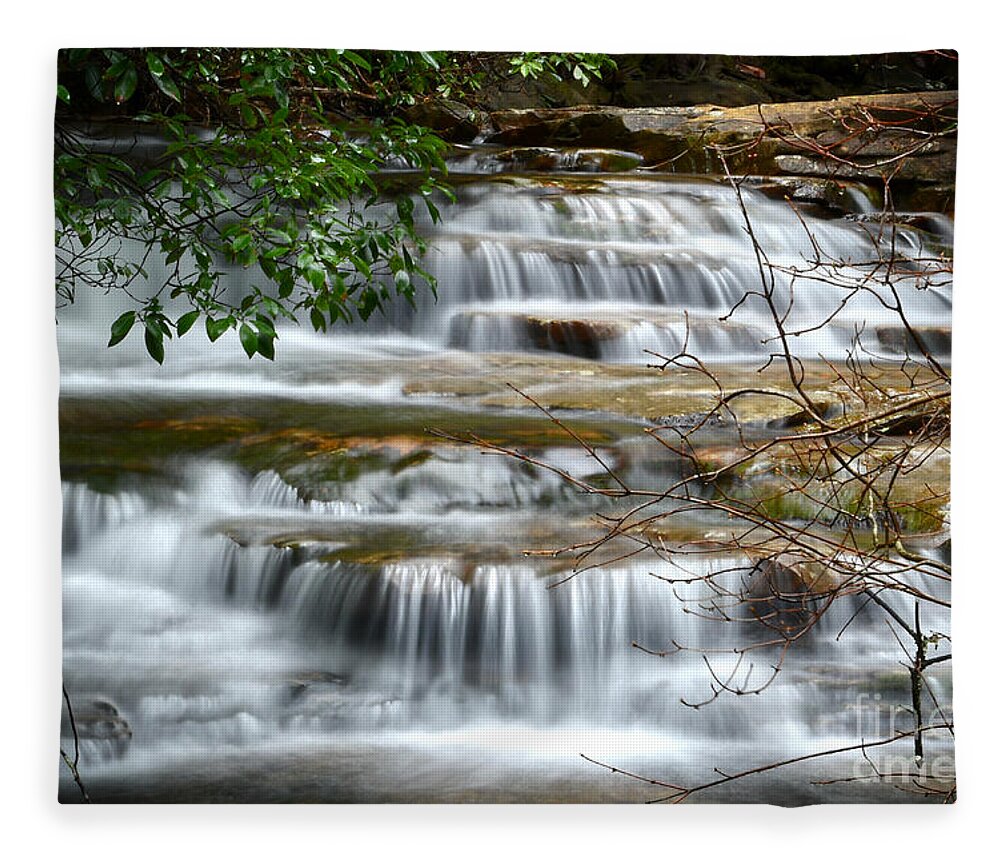 Big Laurel Creek Fleece Blanket featuring the photograph Big Laurel Creek by Phil Perkins