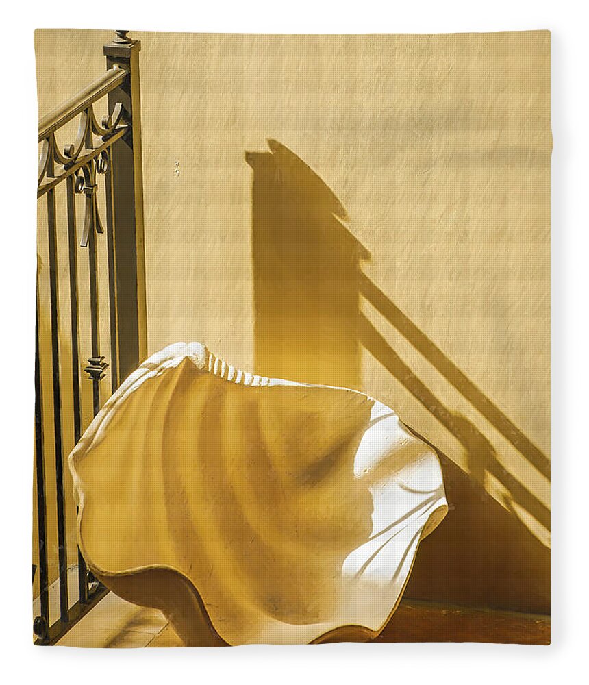 Antigua Fleece Blanket featuring the photograph Big Shell And Big Shadow In Antigua by Gary Slawsky