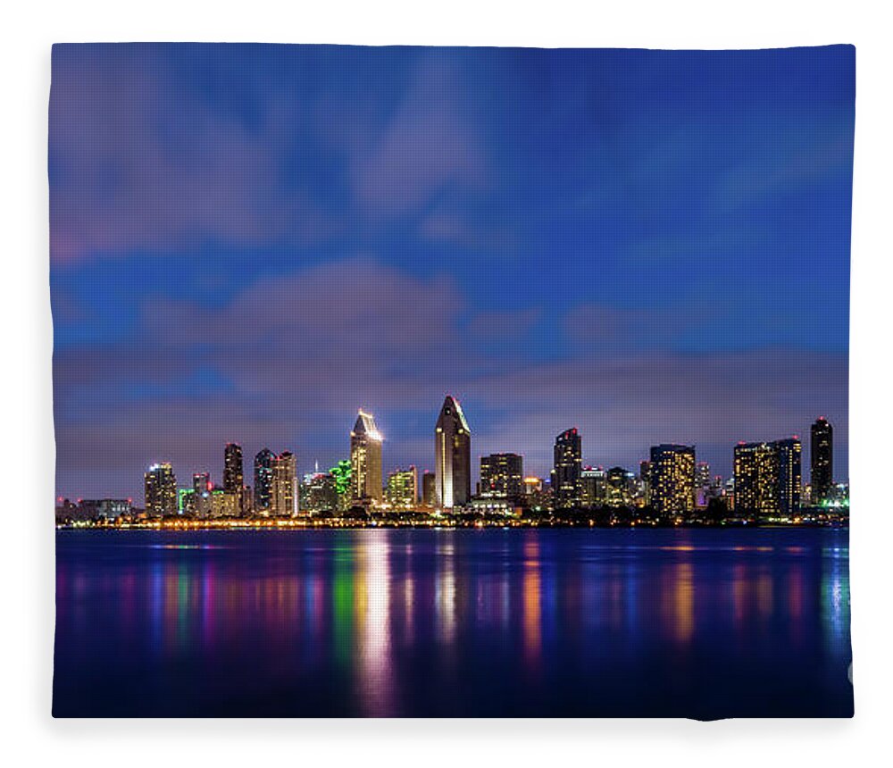 Beach Fleece Blanket featuring the photograph Big Sky, Vibrant Reflections by David Levin