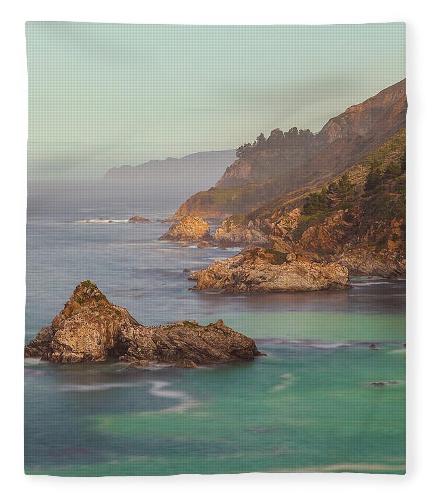 Landscape Fleece Blanket featuring the photograph Big Sur Sunrise vertical by Jonathan Nguyen