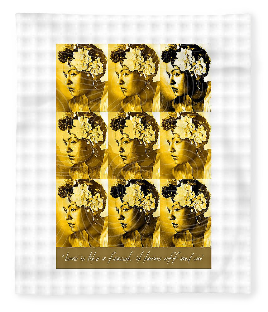 Billie Holiday Fleece Blanket featuring the digital art Billie Holiday - Music Heroes Series by Movie Poster Boy