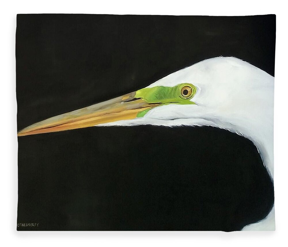  Fleece Blanket featuring the painting Bird Purse by christine shockley by John Gholson