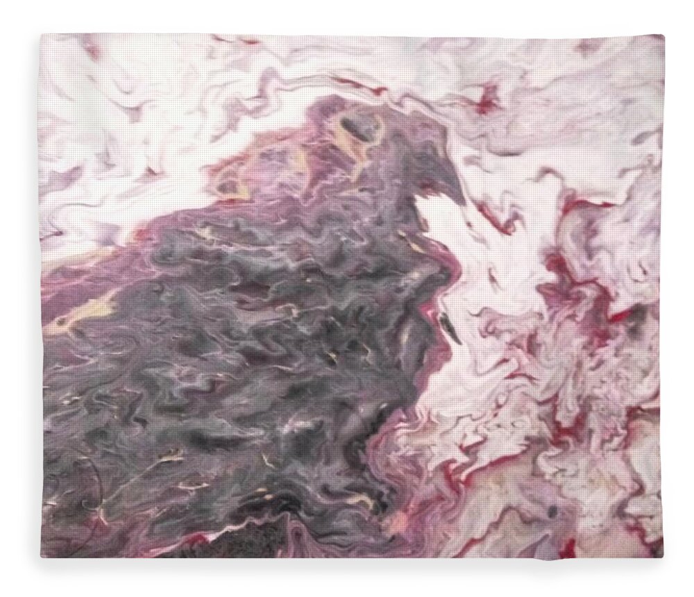Bird Fleece Blanket featuring the painting Bird Reflection by Anna Adams
