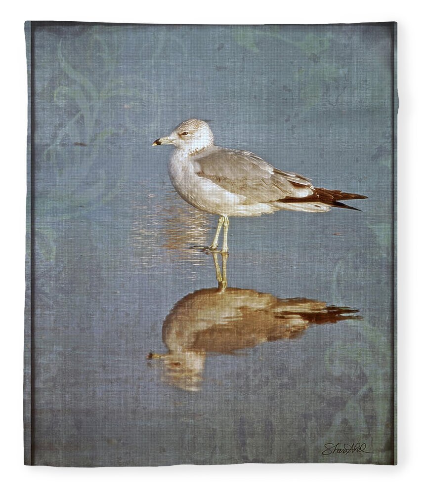 Fine Art Fleece Blanket featuring the photograph Bird Reflection by Shara Abel